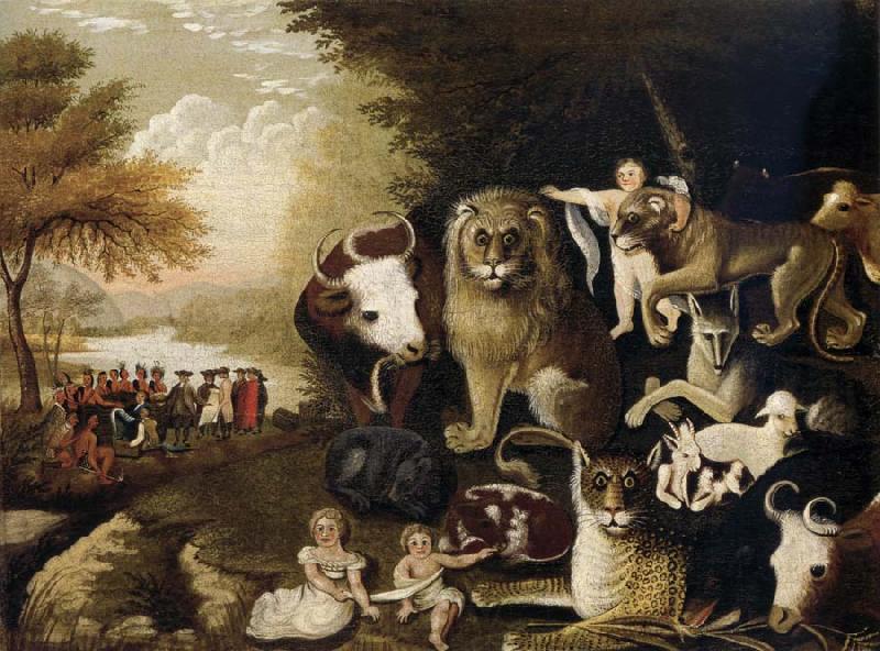 Edward Hicks The Peaceable Kingdom Norge oil painting art